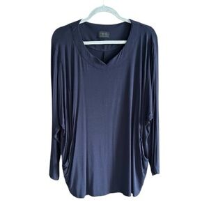 Q’ Neel Nordic Design Bamboo Jersey Lagenlook Navy Top